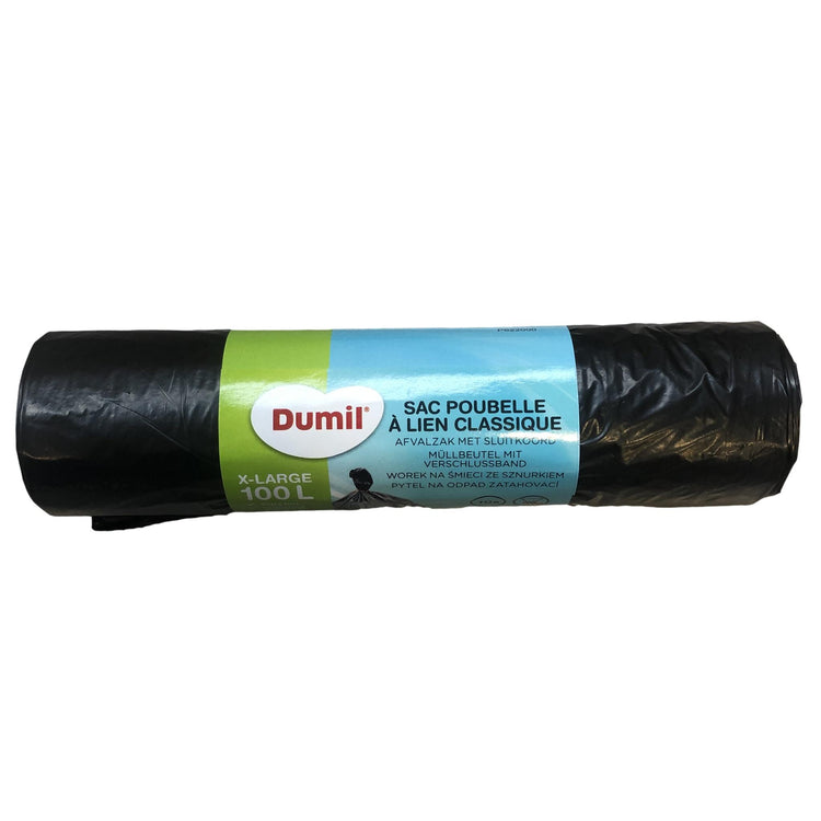 Rouleau de 10 sacs poubelle noir - 100 L