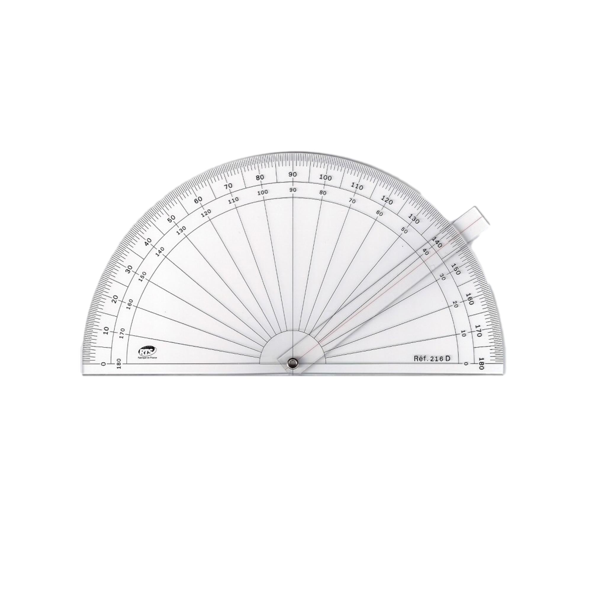 Rapporteur d'axe 180° 13cm