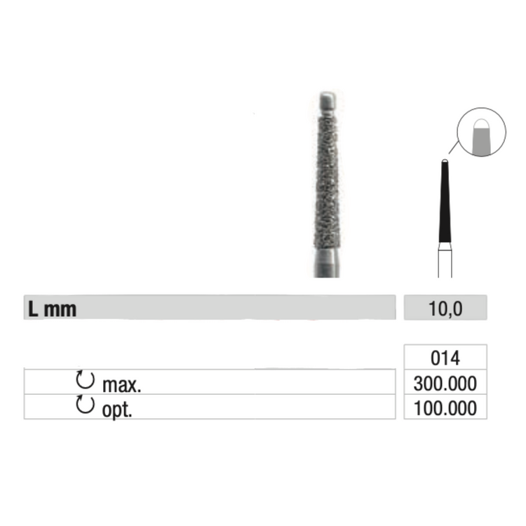 Fraise 857 Diamant - Lissage des callosités et des ongles - 1,4 mm