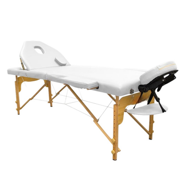 Table de massage pliante en bois 186 x 66 cm avec dossier inclinable - 6 coloris