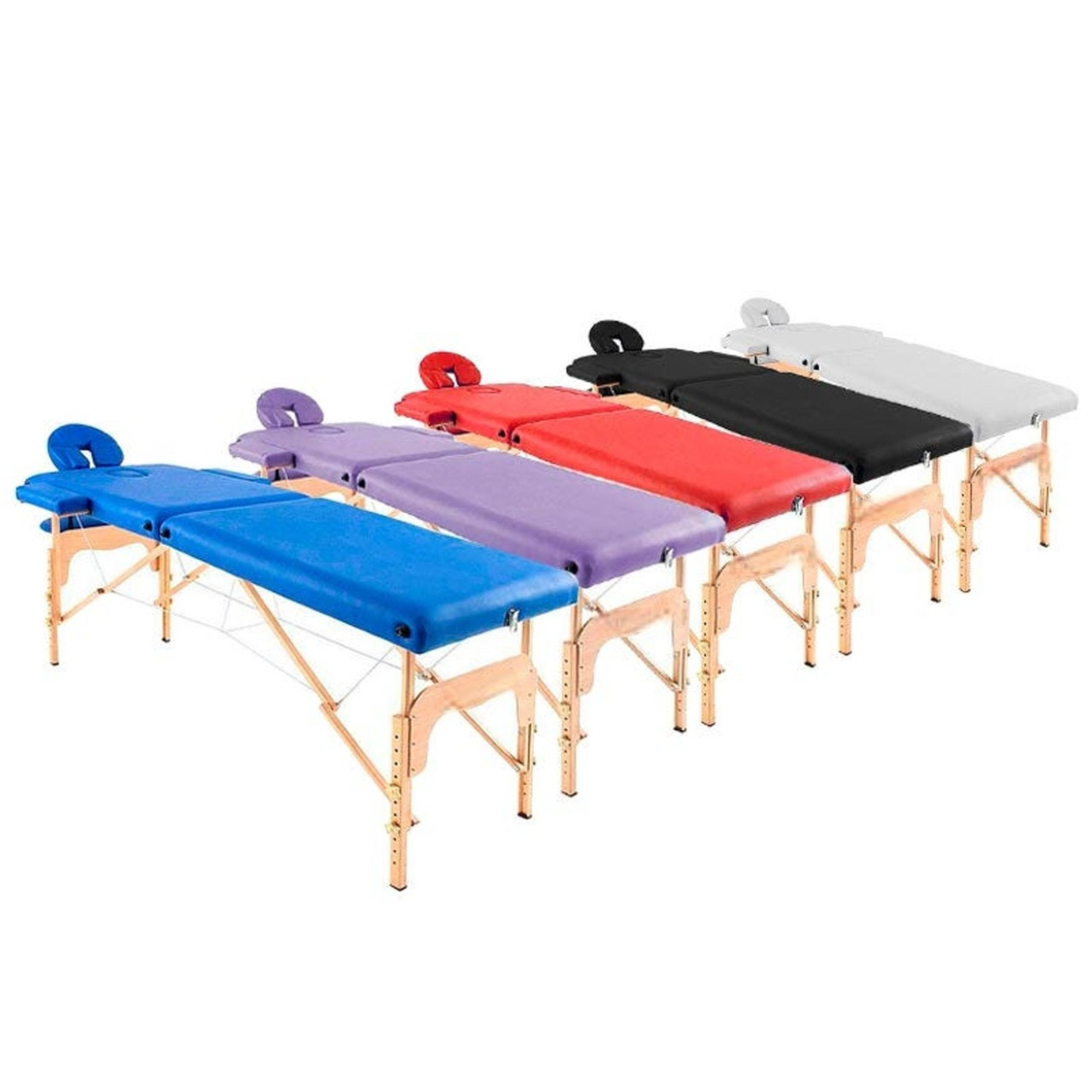 Table de massage pliante en bois 182 x 60 cm sans dossier - 6 coloris