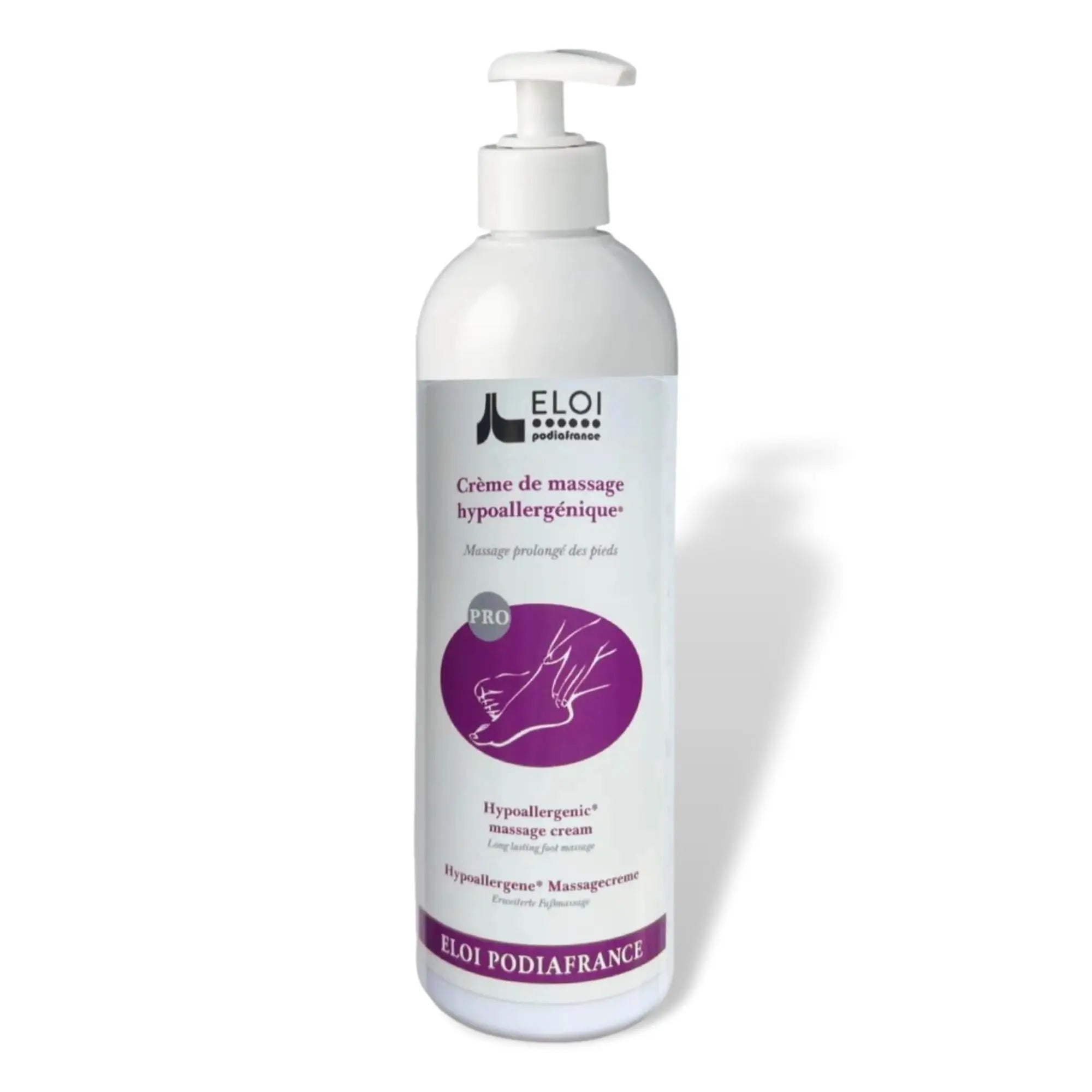 Crème neutre de massage hydratante hypoallergénique - 500 ml - Eliderma