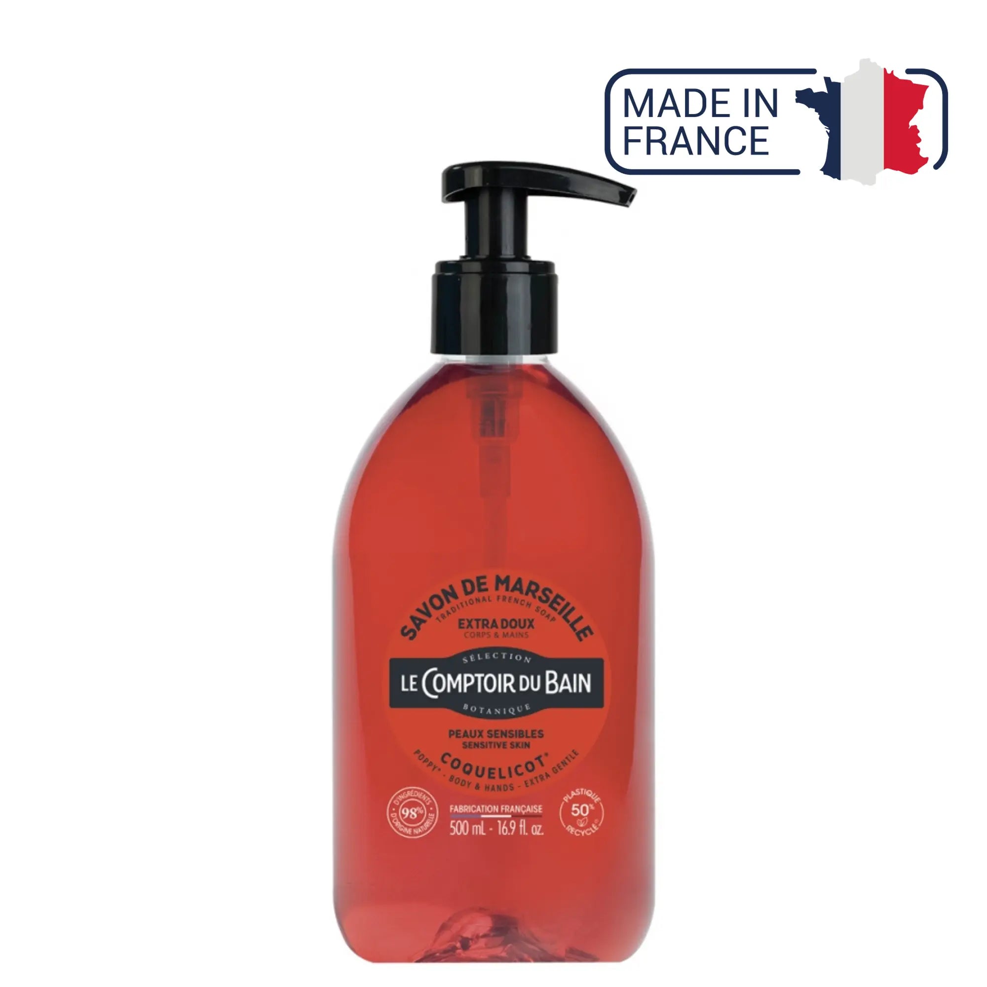 Poppy liquid Marseille soap - 500ml - Le Comptoir du Bain